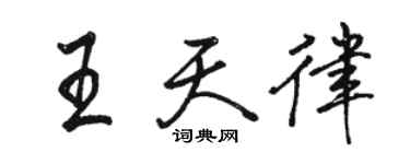 駱恆光王天律行書個性簽名怎么寫