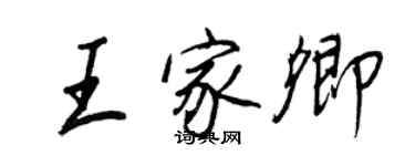 王正良王家卿行書個性簽名怎么寫