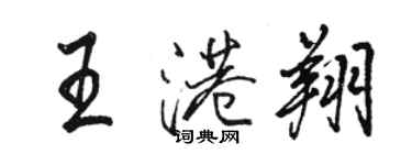 駱恆光王港翔行書個性簽名怎么寫