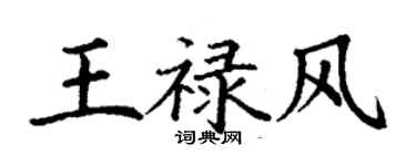 丁謙王祿風楷書個性簽名怎么寫