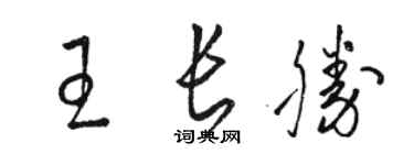 駱恆光王長勝草書個性簽名怎么寫