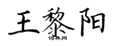 丁謙王黎陽楷書個性簽名怎么寫