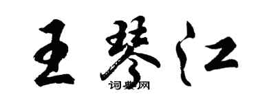 胡問遂王琴江行書個性簽名怎么寫
