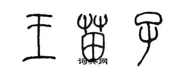 陳墨王苗子篆書個性簽名怎么寫