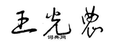 曾慶福王光農草書個性簽名怎么寫