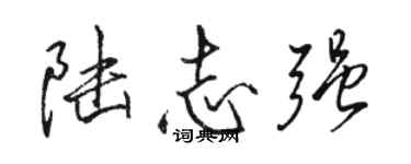 駱恆光陸志強行書個性簽名怎么寫