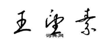 梁錦英王望素草書個性簽名怎么寫