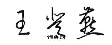 駱恆光王登燕草書個性簽名怎么寫