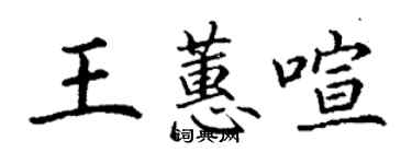 丁謙王蕙喧楷書個性簽名怎么寫