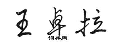 駱恆光王卓拉行書個性簽名怎么寫