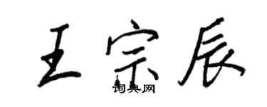 王正良王宗辰行書個性簽名怎么寫