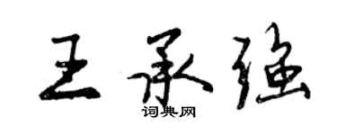 曾慶福王承強行書個性簽名怎么寫