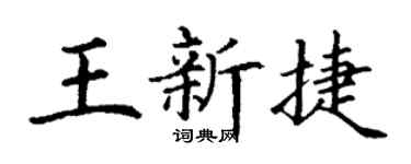 丁謙王新捷楷書個性簽名怎么寫
