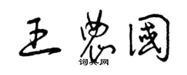 曾慶福王農國草書個性簽名怎么寫