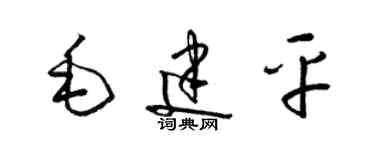 梁錦英毛建平草書個性簽名怎么寫