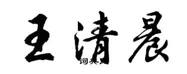 胡問遂王清晨行書個性簽名怎么寫