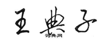 駱恆光王典子行書個性簽名怎么寫