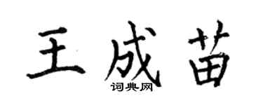 何伯昌王成苗楷書個性簽名怎么寫