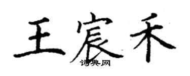 丁謙王宸禾楷書個性簽名怎么寫