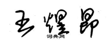 朱錫榮王煜昂草書個性簽名怎么寫