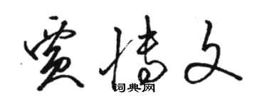 駱恆光賈博文草書個性簽名怎么寫