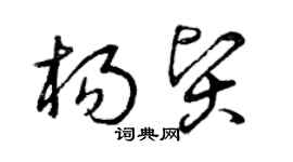 曾慶福楊賢草書個性簽名怎么寫
