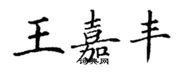 丁謙王嘉豐楷書個性簽名怎么寫