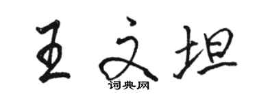 駱恆光王文坦行書個性簽名怎么寫