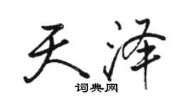 駱恆光天澤行書個性簽名怎么寫
