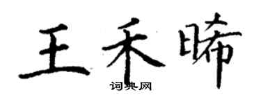 丁謙王禾晞楷書個性簽名怎么寫