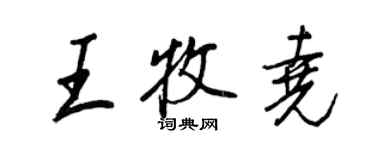 王正良王牧堯行書個性簽名怎么寫