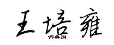 王正良王培雍行書個性簽名怎么寫