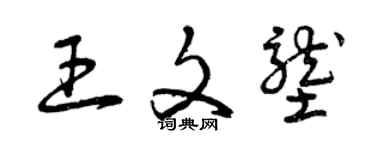 曾慶福王文壟草書個性簽名怎么寫