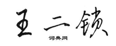 駱恆光王二鎖行書個性簽名怎么寫