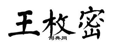 翁闓運王枚密楷書個性簽名怎么寫