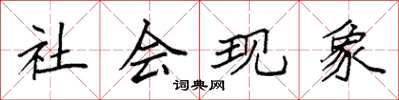 袁強社會現象楷書怎么寫