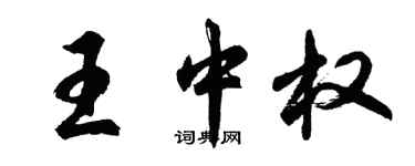 胡問遂王中權行書個性簽名怎么寫