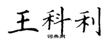丁謙王科利楷書個性簽名怎么寫