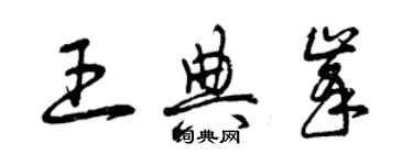 曾慶福王典峰草書個性簽名怎么寫