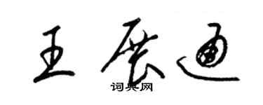 梁錦英王展通草書個性簽名怎么寫