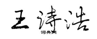 曾慶福王詩浩行書個性簽名怎么寫