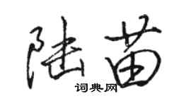 駱恆光陸苗行書個性簽名怎么寫