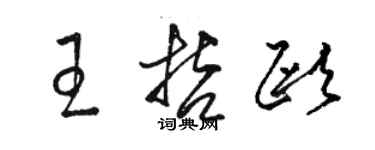 駱恆光王哲歐草書個性簽名怎么寫