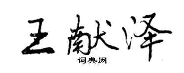 曾慶福王獻澤行書個性簽名怎么寫
