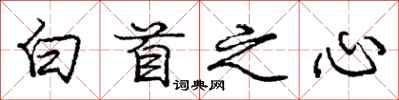 龐中華白首之心行書怎么寫