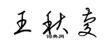 梁錦英王秋慶草書個性簽名怎么寫