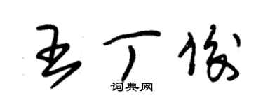 朱錫榮王丁俊草書個性簽名怎么寫