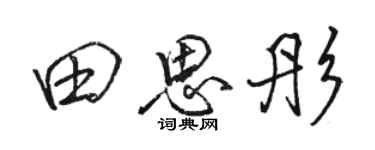 駱恆光田思彤行書個性簽名怎么寫