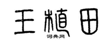 曾慶福王植田篆書個性簽名怎么寫