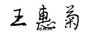 曾慶福王惠菊行書個性簽名怎么寫